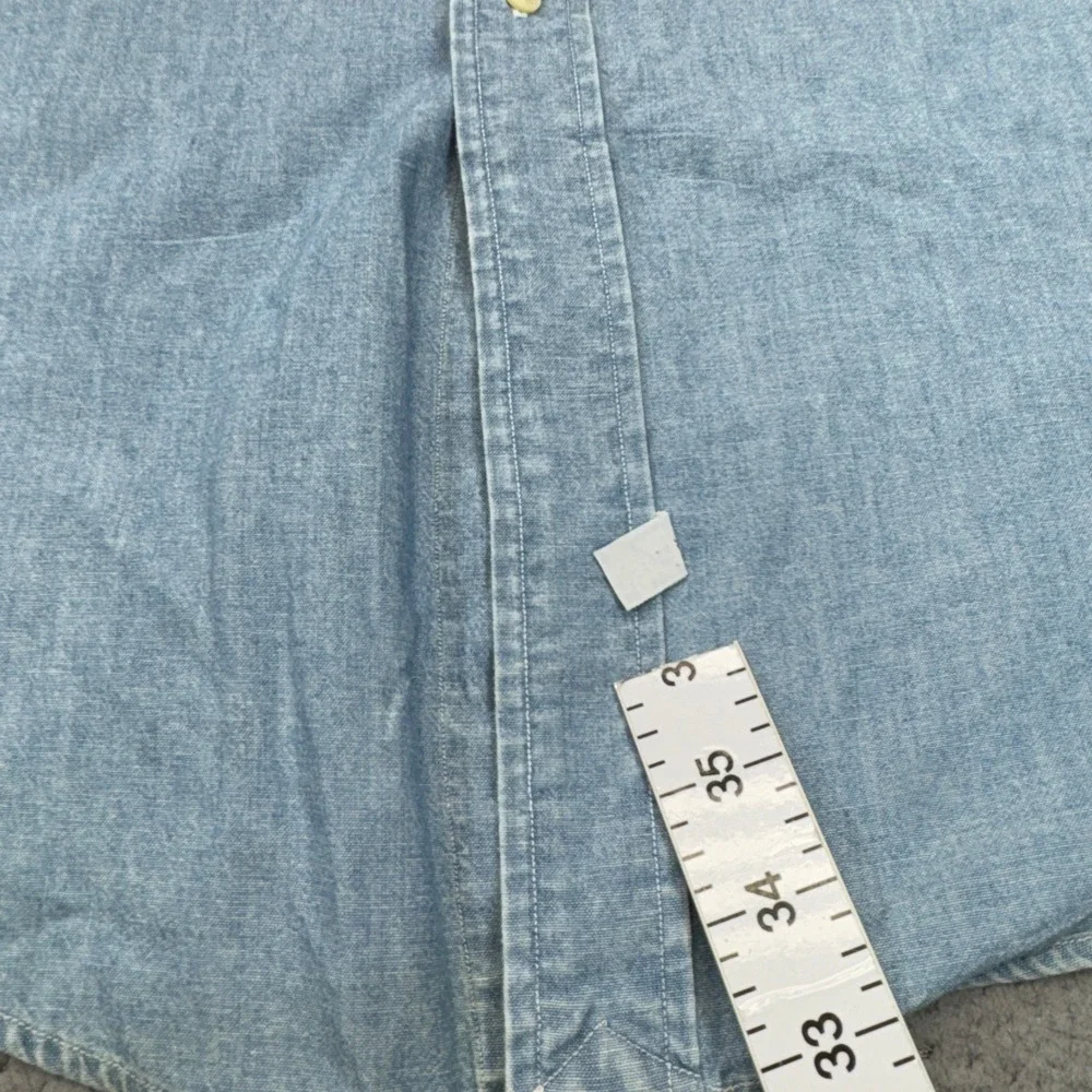 Polo Ralph Lauren Chambray Shirt Mens XXL Blue Button Down Denim Pony Preppy